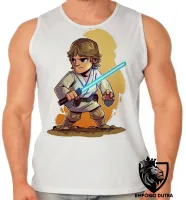 Camiseta Regata adulto ou infantil Star Wars Luke Skywalker jedi - Foto 2