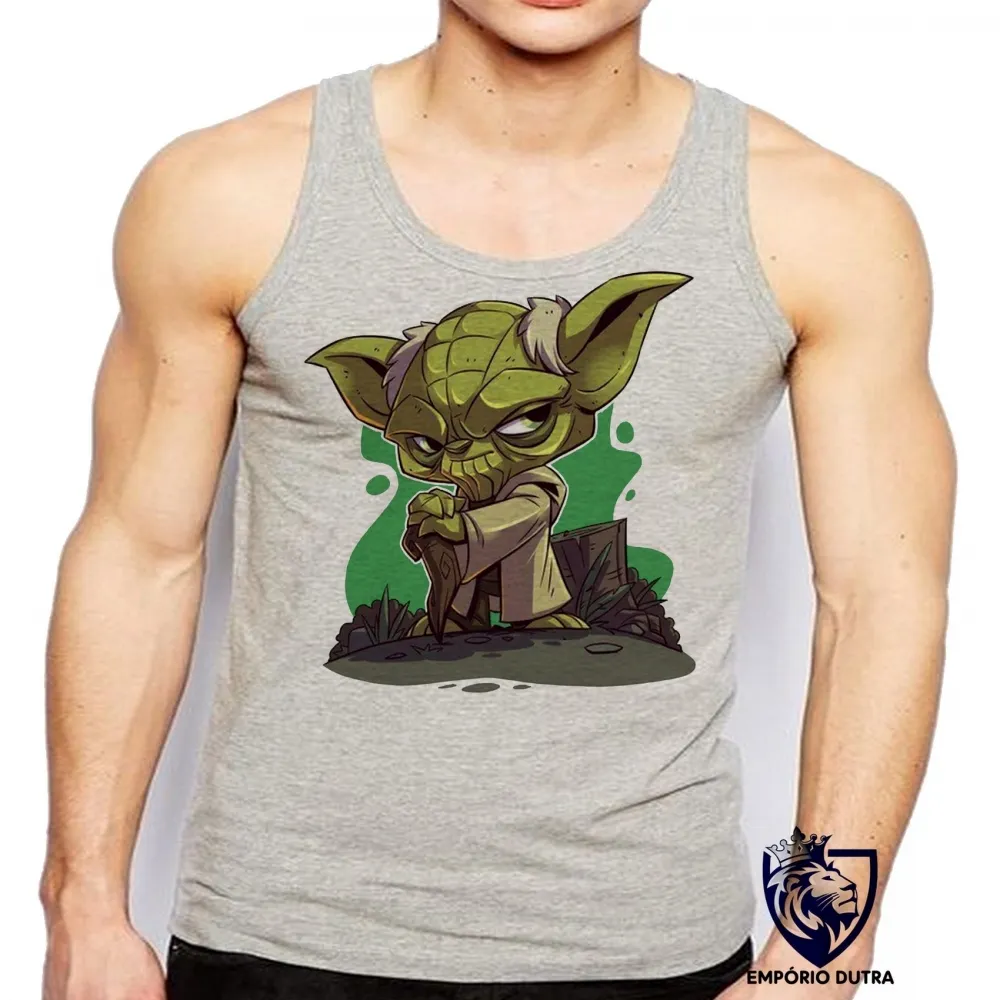 Camiseta Regata adulto ou infantil yoda star wars jedi personagem Imagem