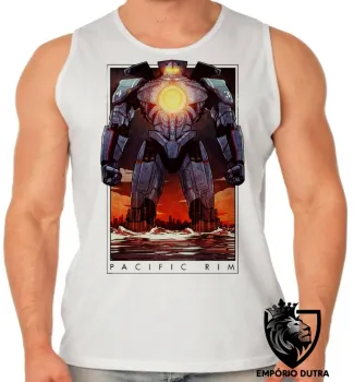 Camiseta Regata adulto ou infantil Pacific Rim circulo de fogo robo - Foto 2