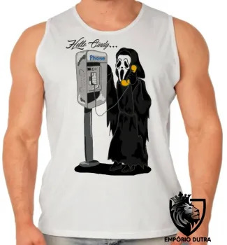 Camiseta Regata adulto ou infantil Pânico terror Hello Cindy telefone orelhão - Foto 2