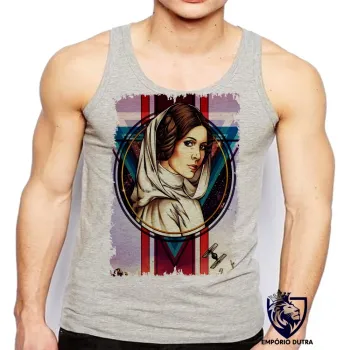 Camiseta Regata adulto ou infantil Princesa Leia Organa