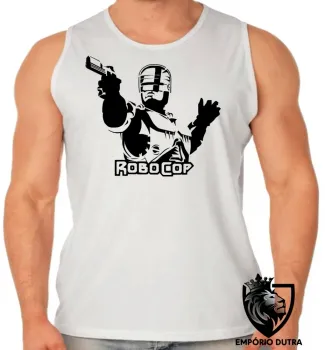 Camiseta Regata adulto ou infantil Robocop policia arma pistola robo - Foto 2