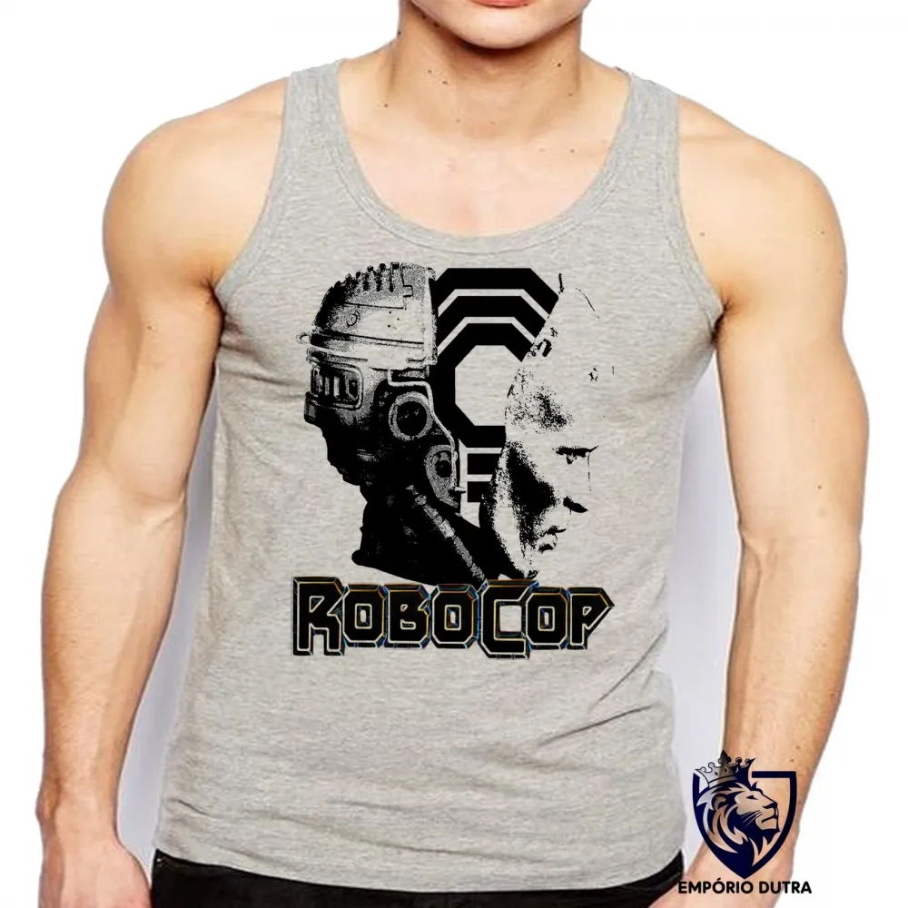 Camiseta Regata adulto ou infantil Robocop policial futuro filme cabeça Imagem