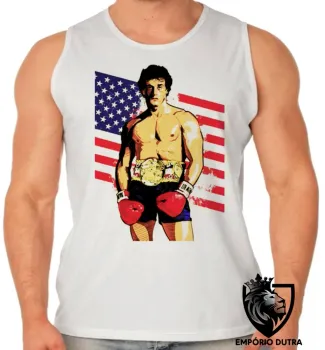 Camiseta Regata adulto ou infantil Rocky bandeira boxe - Foto 2