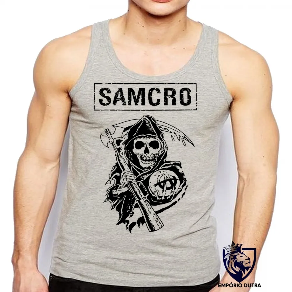 Camiseta Regata adulto ou infantil soa samcro harley moto davidson