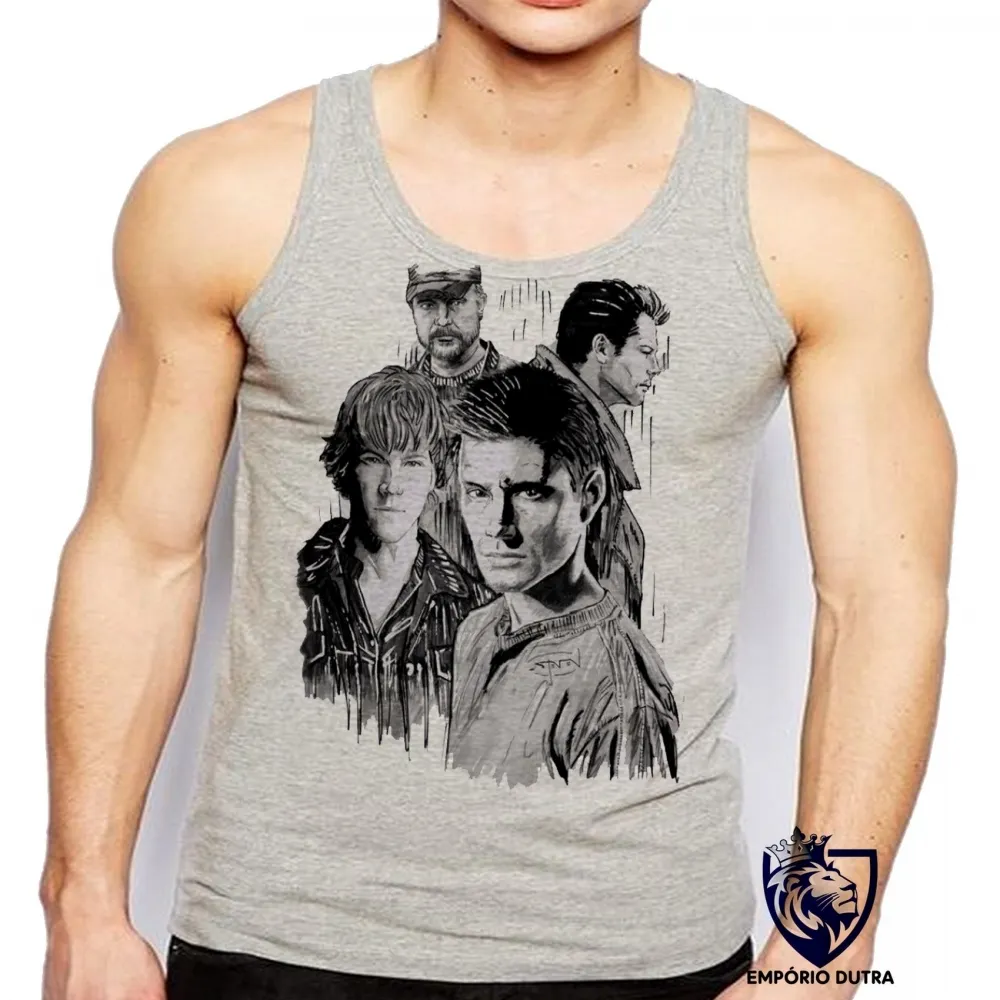 Camiseta Regata adulto ou infantil Sobrenatural irmãos Winchester serie Imagem