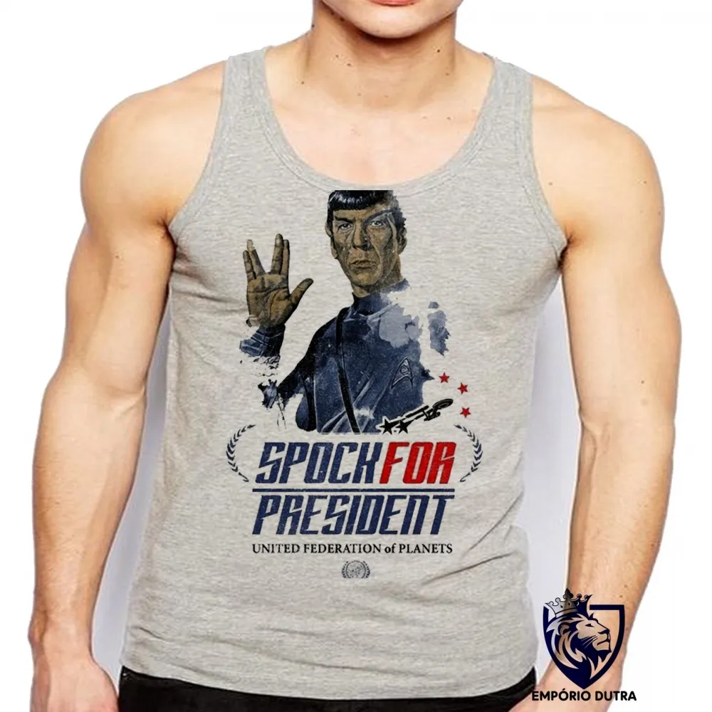 Camiseta Regata adulto ou infantil Spock para presidente