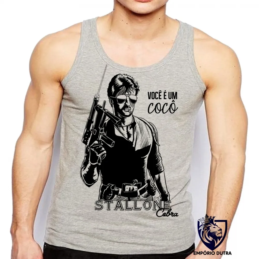 Camiseta Regata adulto ou infantil Stallone Cobra você é um cocô Imagem