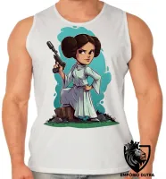 Camiseta Regata adulto ou infantil Star Wars princesa Leia Organa Guerra estrelas - Foto 2