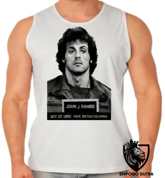 Camiseta Regata adulto ou infantil Sylvester Stallone John Rambo 1 preso 1985 - Foto 2