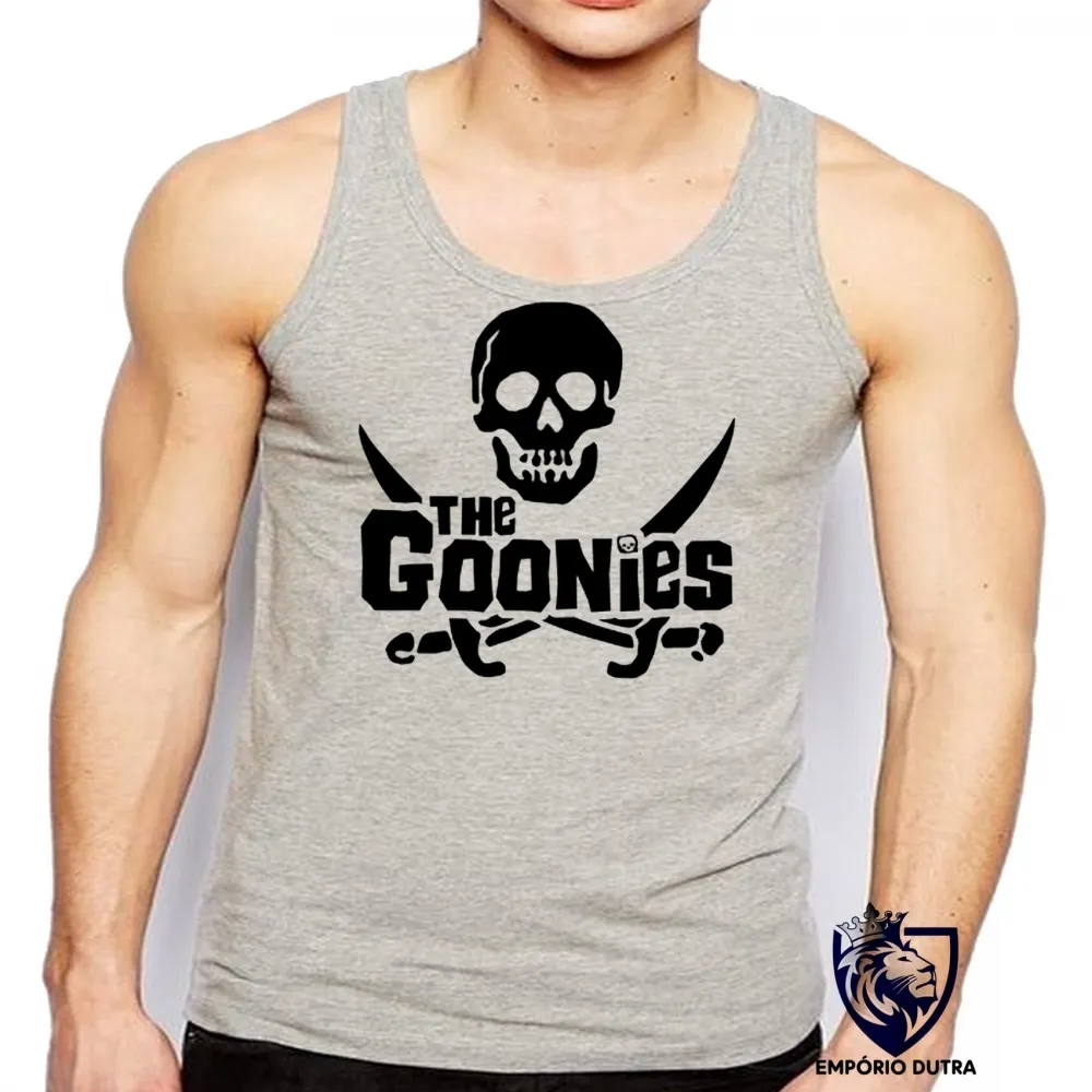 Camiseta Regata adulto ou infantil The Goonies caveira filme piratas anos 80