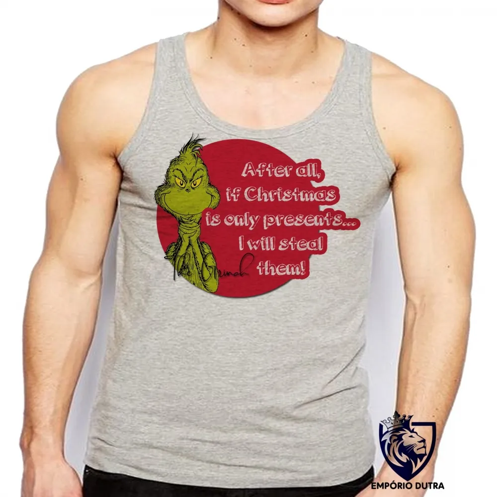Camiseta Regata adulto ou infantil The Grinch Christmas only presents natal Imagem
