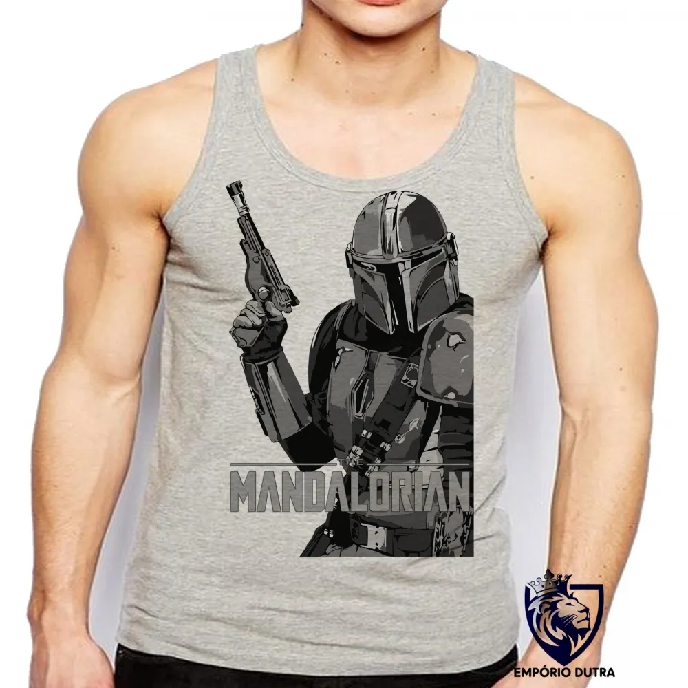 Camiseta Regata adulto ou infantil The Mandalorian arma