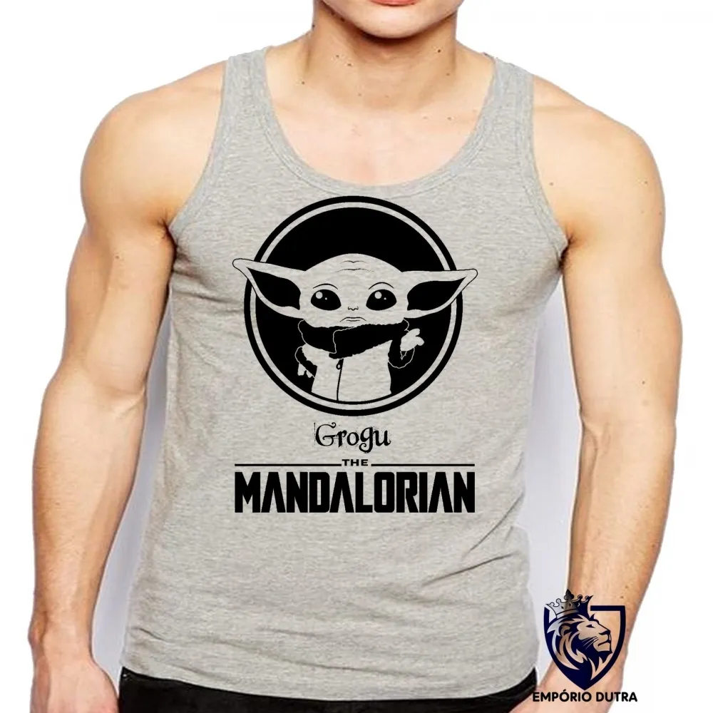 Camiseta Regata adulto ou infantil The Mandalorian baby Grogu