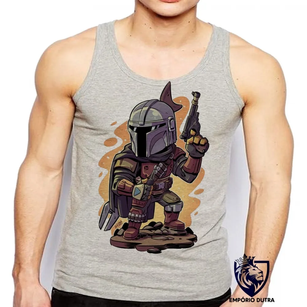 Camiseta Regata adulto ou infantil The Mandalorian desenho Imagem