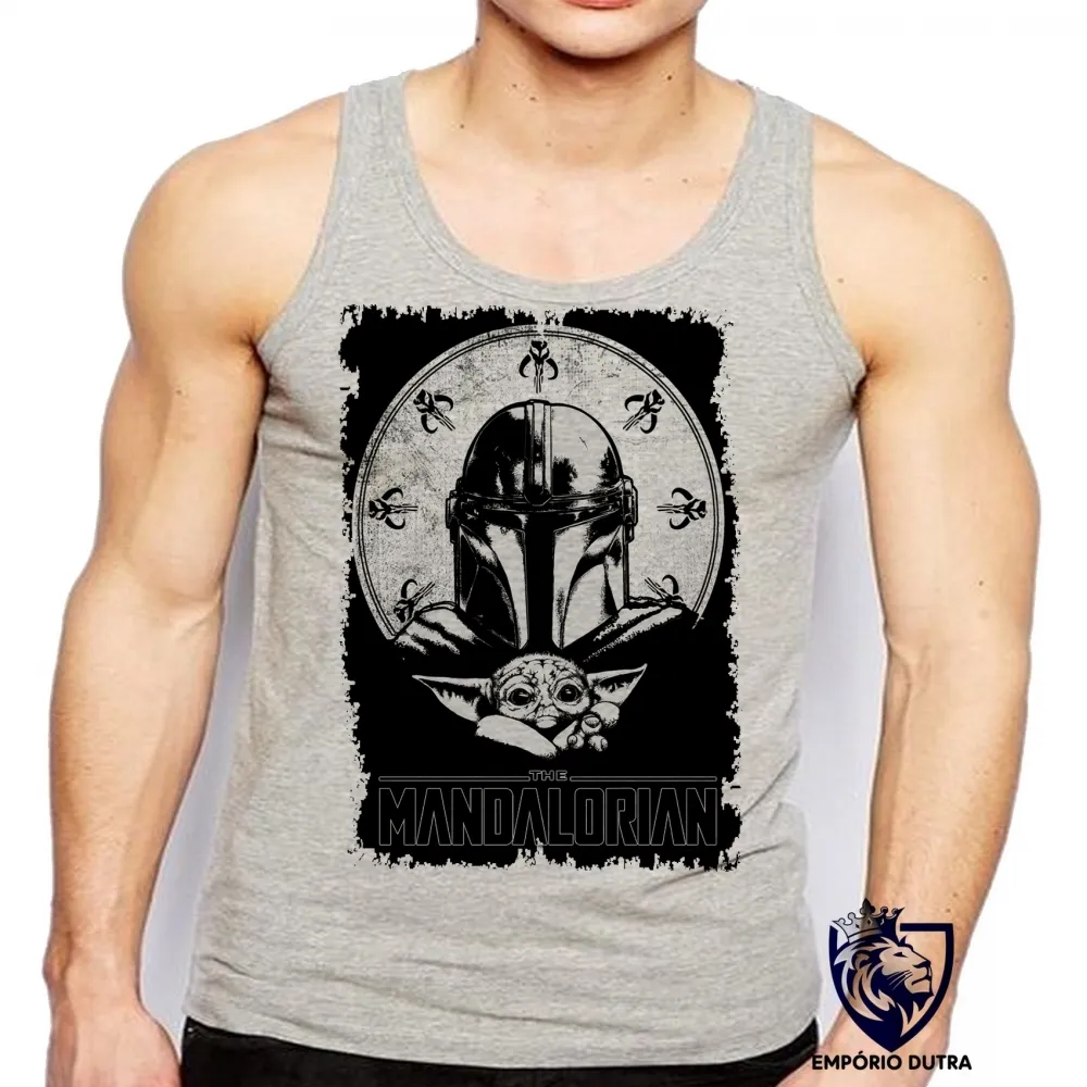 Camiseta Regata adulto ou infantil The Mandalorian preto