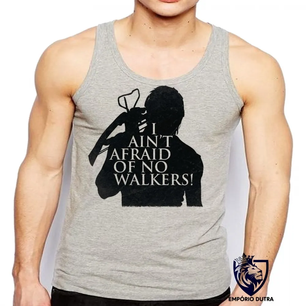 Camiseta Regata adulto ou infantil The Walking Dead Afraid no walkers Imagem