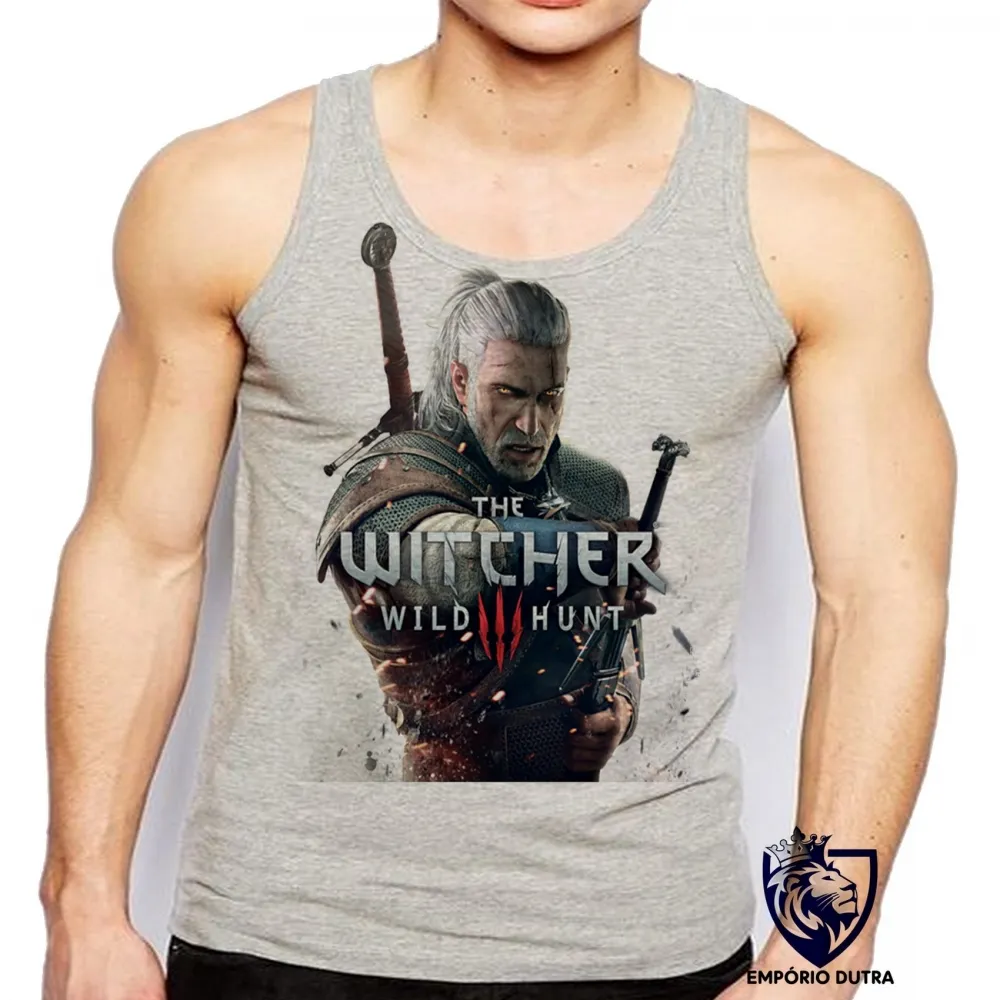 Camiseta Regata adulto ou infantil The Witcher wild hunt jogo game serie seriado