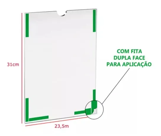 Display de parede em acrílico A4