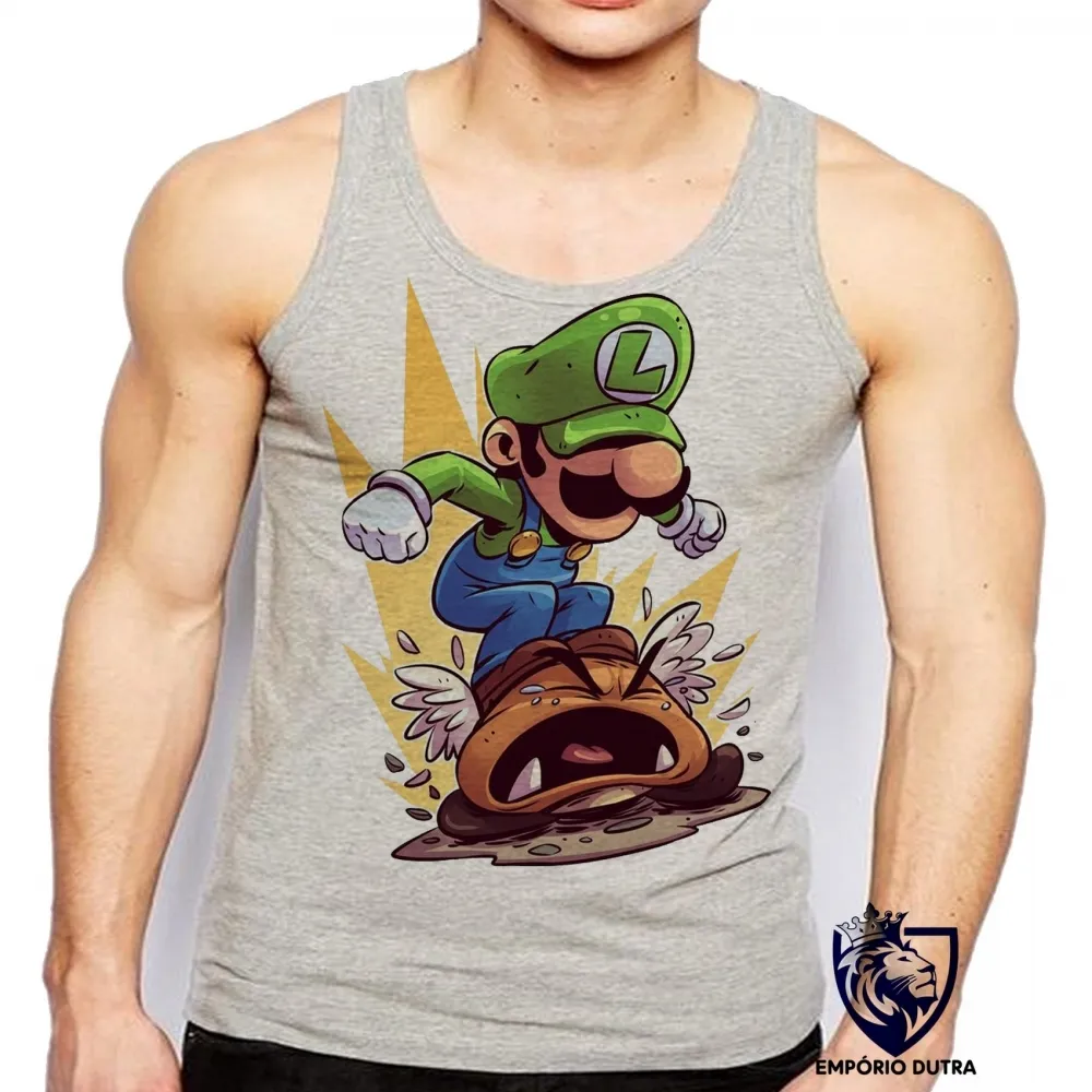 Camiseta Regata adulto ou infantil Luigi Super Mário