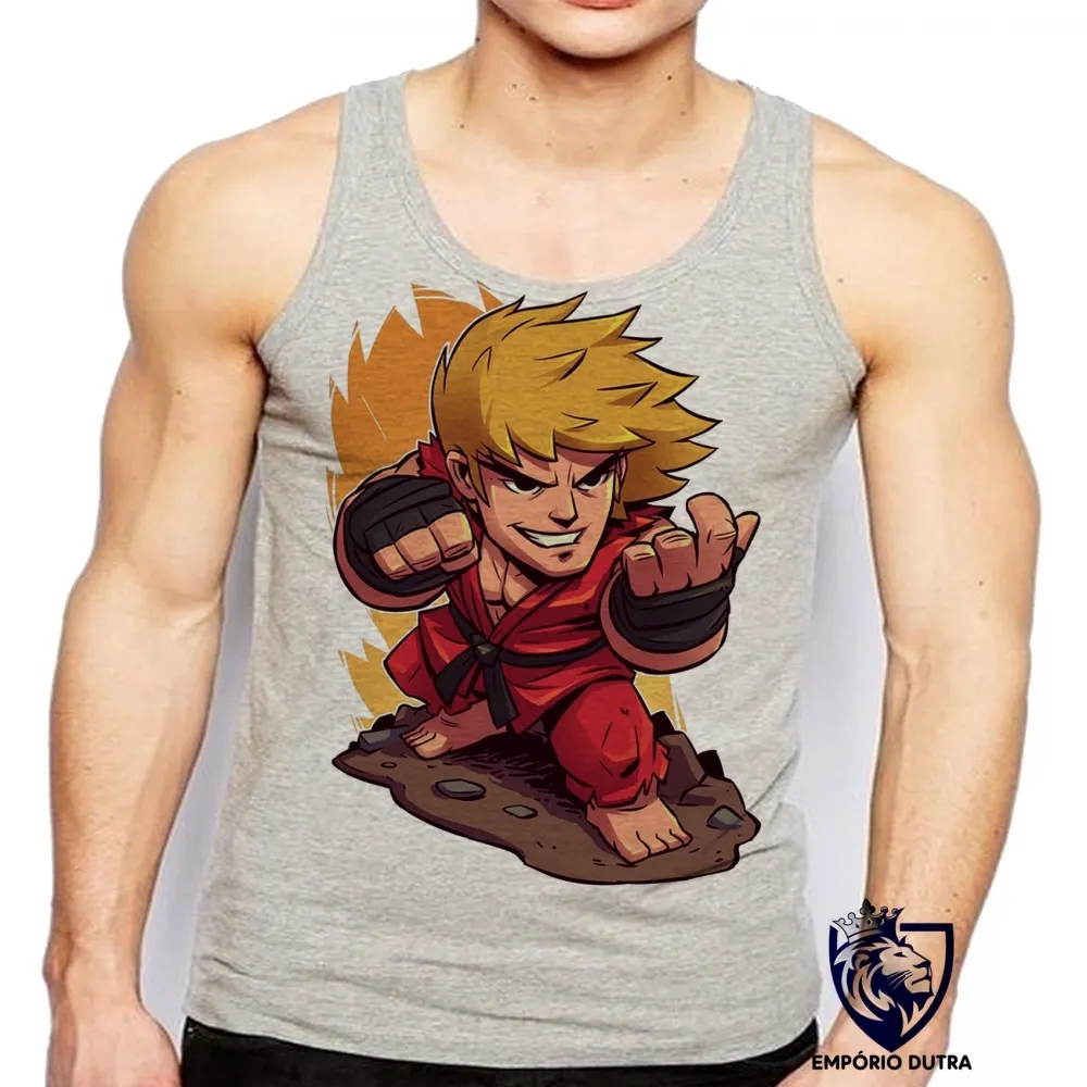 Camiseta Regata adulto ou infantil ken street fighter jogo game Imagem
