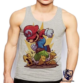 Camiseta Regata adulto ou infantil mario bros super game nintendo