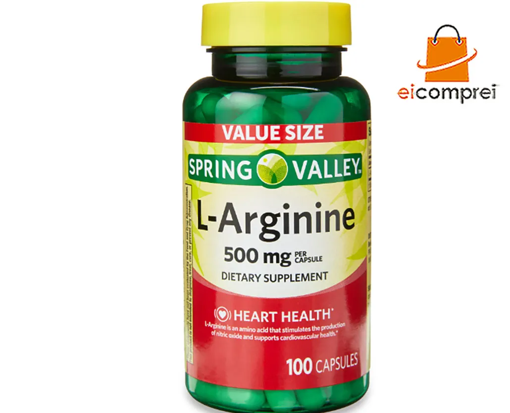 L Arginine 500mg Spring Valley C/100 Capsulas Metabolismo Muscular Importado