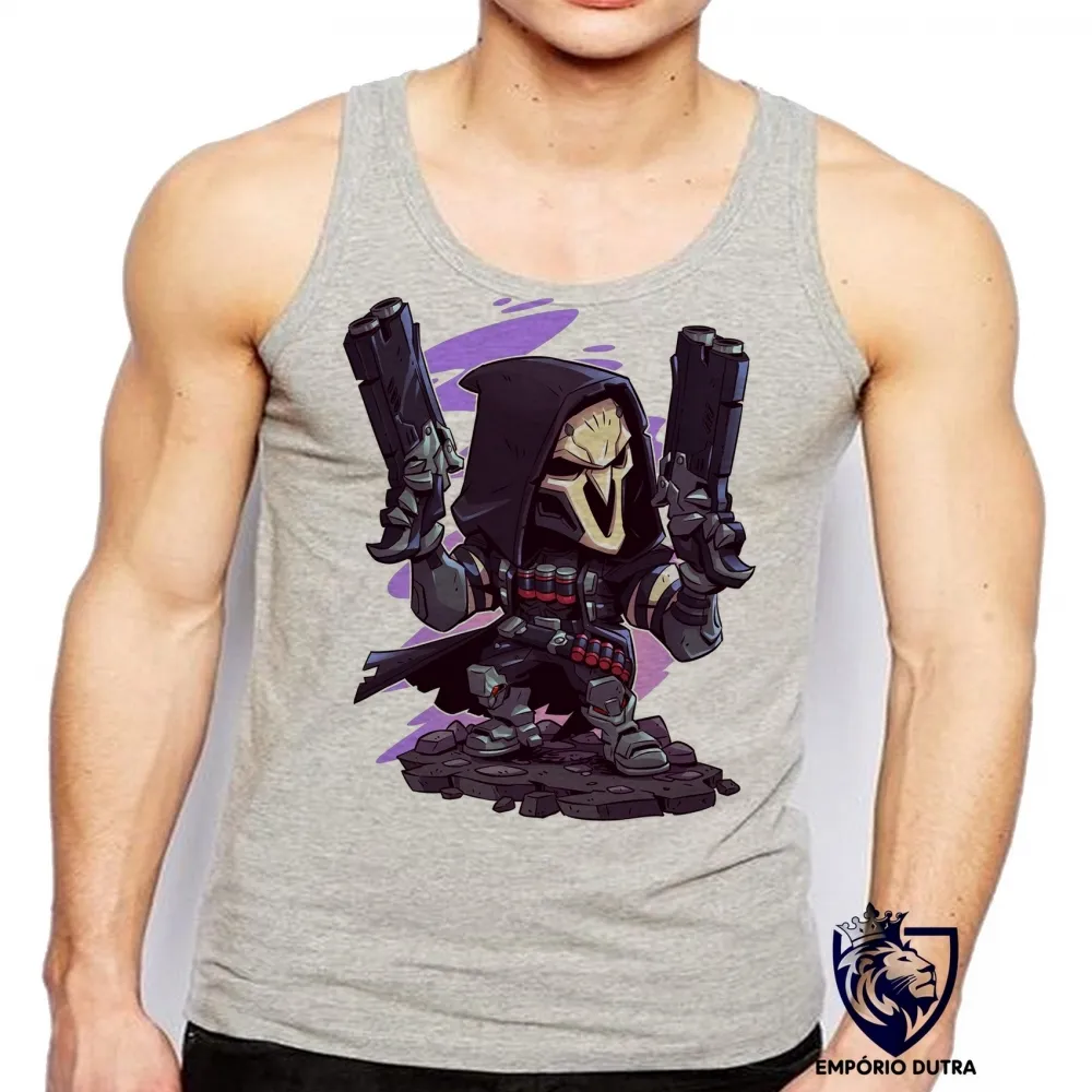 Camiseta Regata adulto ou infantil reaper Overwatch jogo game