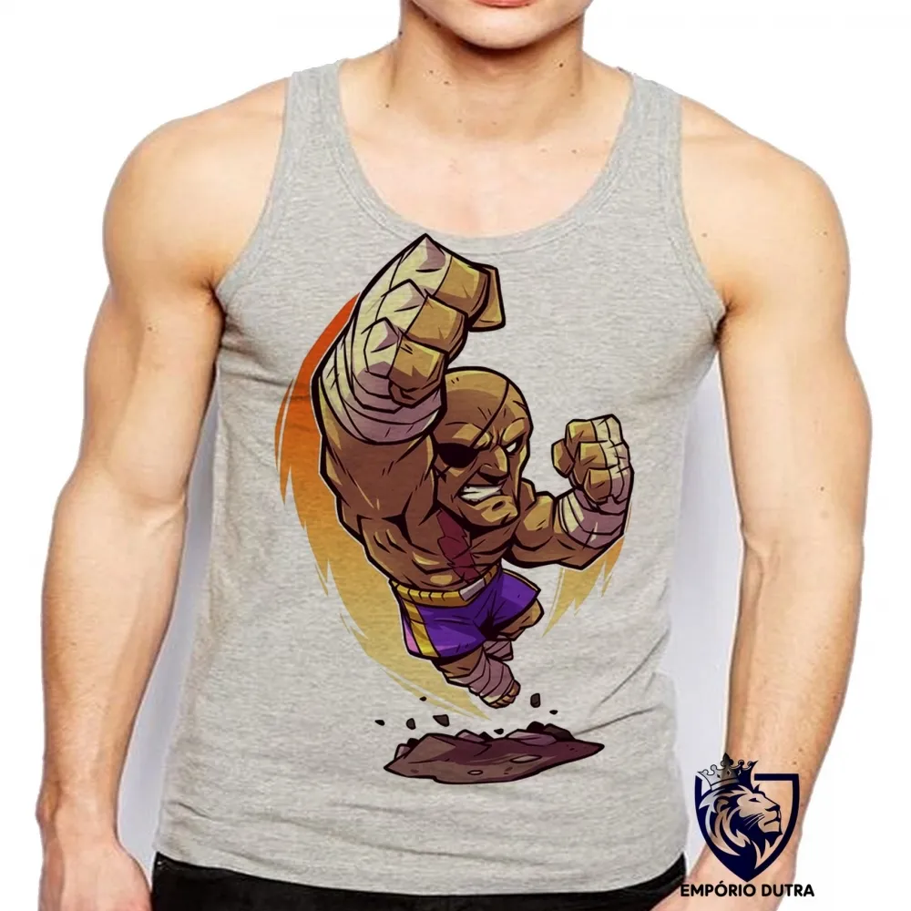 Camiseta Regata adulto ou infantil sagat street figther jogo game anos 90