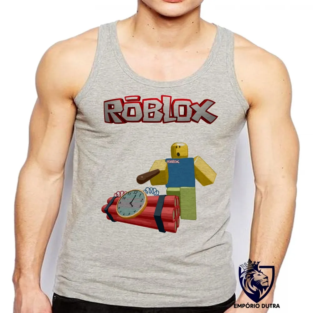 Camiseta Regata adulto ou infantil roblox bomba relogio game jogo pc skin
