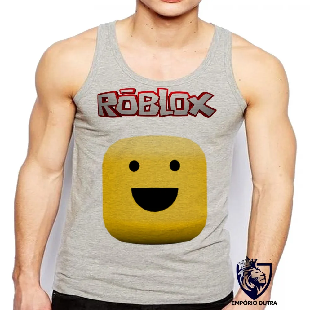 Camiseta Regata adulto ou infantil roblox carinha game jogo pc skin