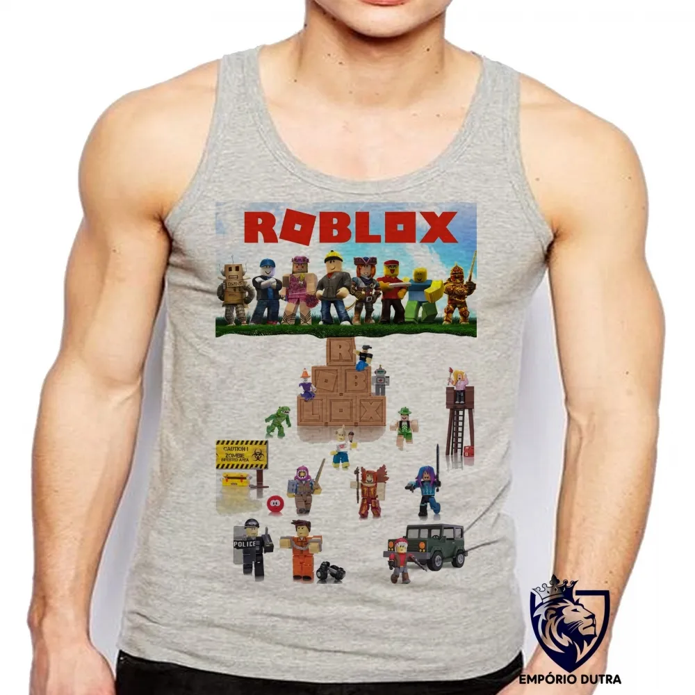 Camiseta Regata adulto ou infantil roblox personagens game jogo pc skin