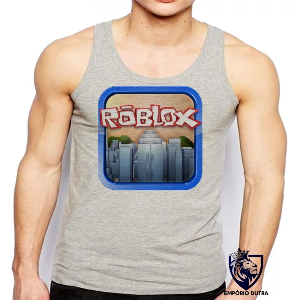 Camiseta Regata adulto ou infantil roblox predios game jogo pc skin