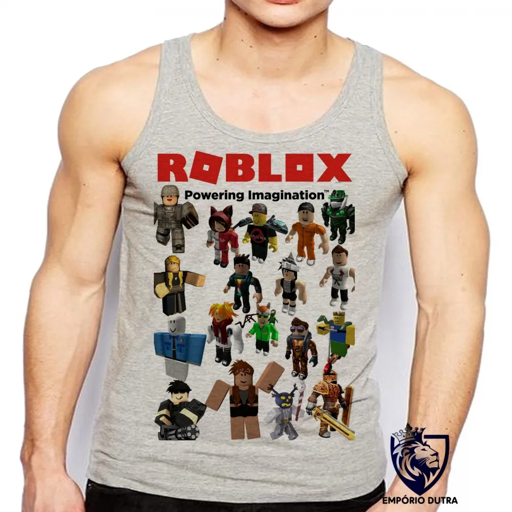Camiseta Regata adulto ou infantil roblox skins personagens mode game jogo pc skin