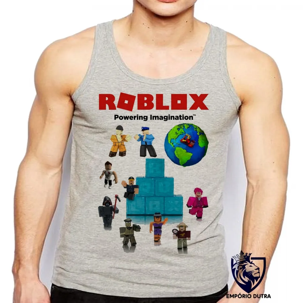 Camiseta Regata adulto ou infantil roblox skins top game jogo pc blocos