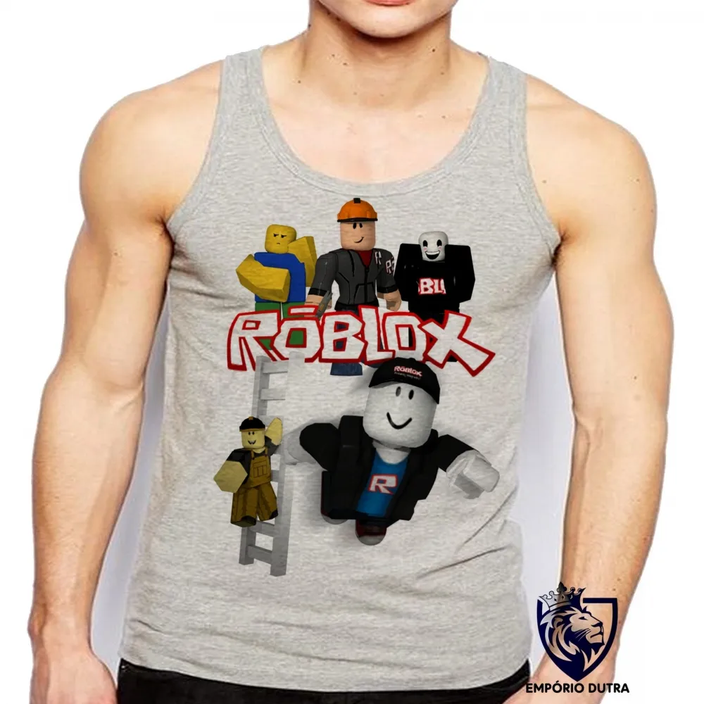 Camiseta Regata adulto ou infantil roblox turma game jogo pc skin