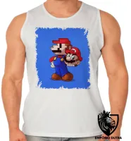 Camiseta Regata adulto ou infantil Super Mário antigo pixel com novo - Foto 2
