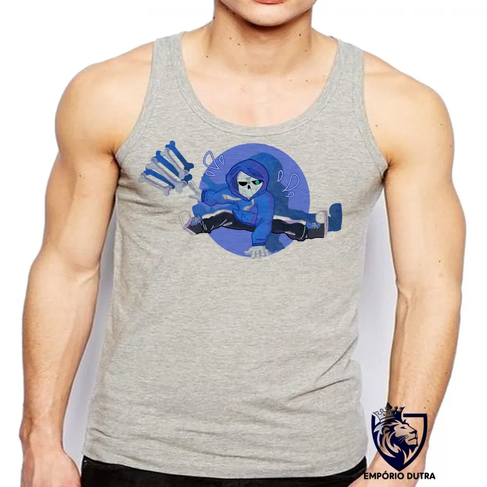 Camiseta Regata adulto ou infantil undertale osso caveira game Imagem