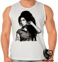 Camiseta Regata adulto ou infantil Amy Winehouse Desenho rock - Foto 2