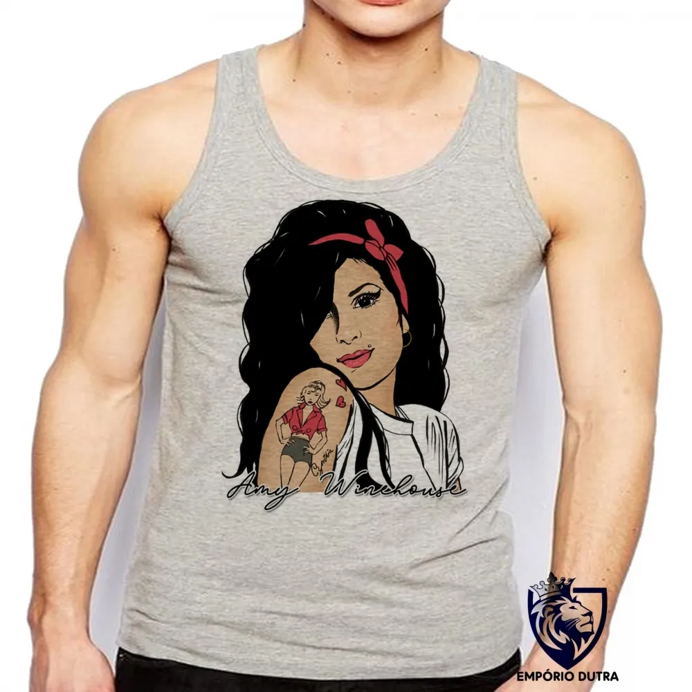 Camiseta Regata adulto ou infantil Amy Winehouse retrô cantora rock