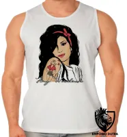 Camiseta Regata adulto ou infantil Amy Winehouse retrô cantora rock - Foto 2