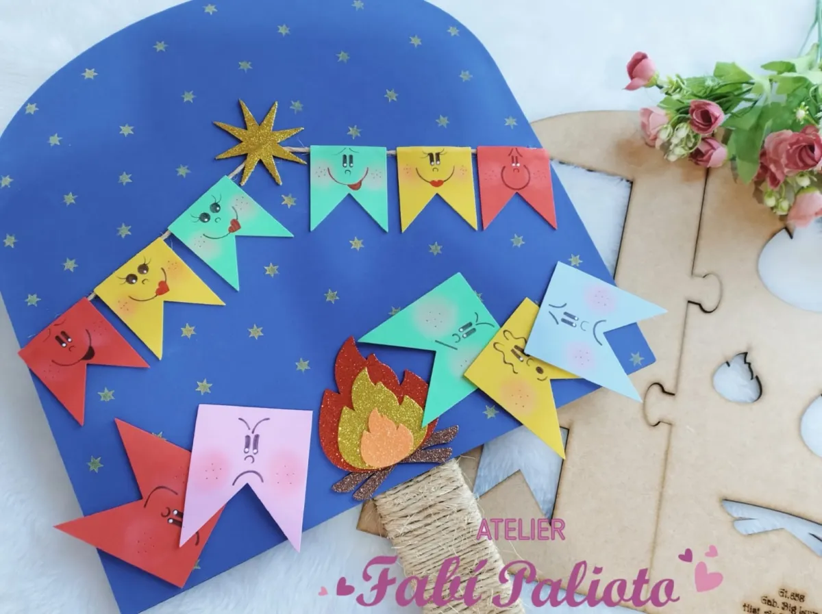 G1.658 Gabarito de Moldes  em MDF Big Luva História Bandeirinhas  Imagem