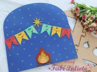 G1.658 Gabarito de Moldes  em MDF Big Luva História Bandeirinhas  - Foto 7