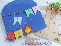 G1.658 Gabarito de Moldes  em MDF Big Luva História Bandeirinhas  - Foto 3