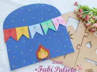 G1.658 Gabarito de Moldes  em MDF Big Luva História Bandeirinhas  - Foto 2