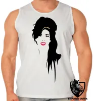 Camiseta Regata adulto ou infantil Amy Winehouse Sorriso rock - Foto 2