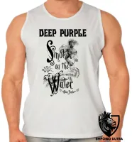 Camiseta Regata adulto ou infantil deep purple smoke in the water rock - Foto 2