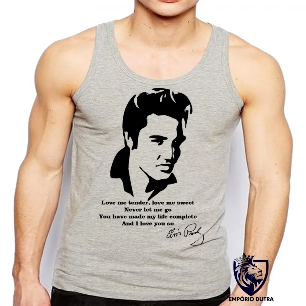 Camiseta Regata adulto ou infantil Elvis Presley rei rock musica