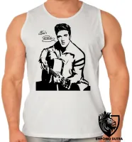 Camiseta Regata adulto ou infantil Elvis Presley violão - Foto 2