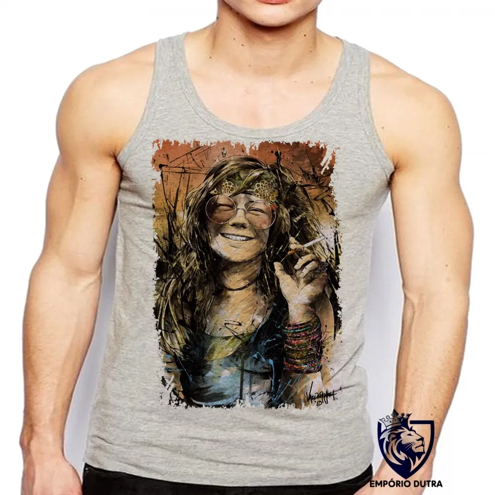 Camiseta Regata adulto ou infantil Janis Joplin